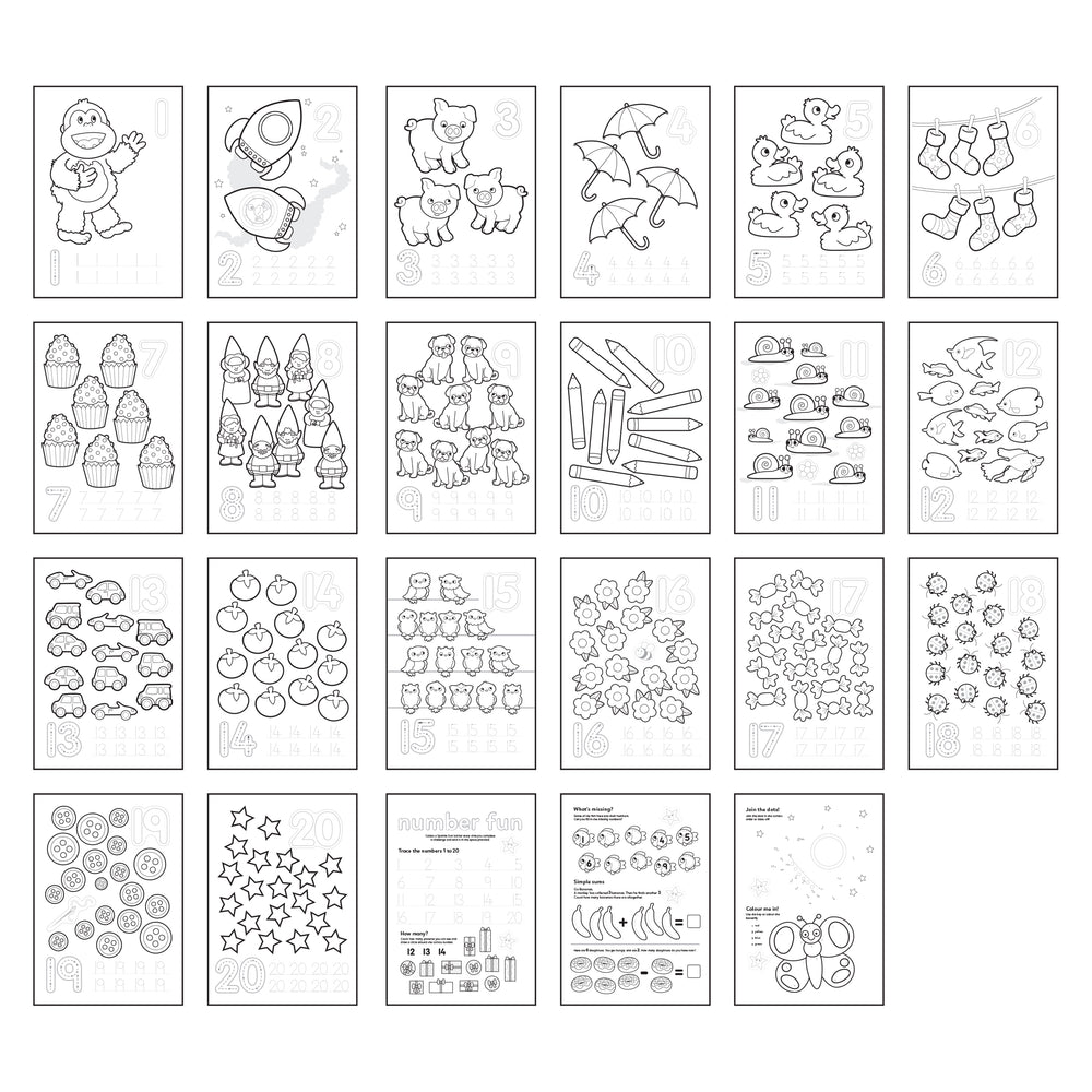 1-20 Colouring Book