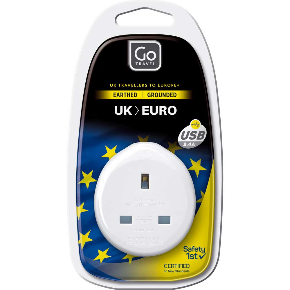 UK-EU adaptor + USB