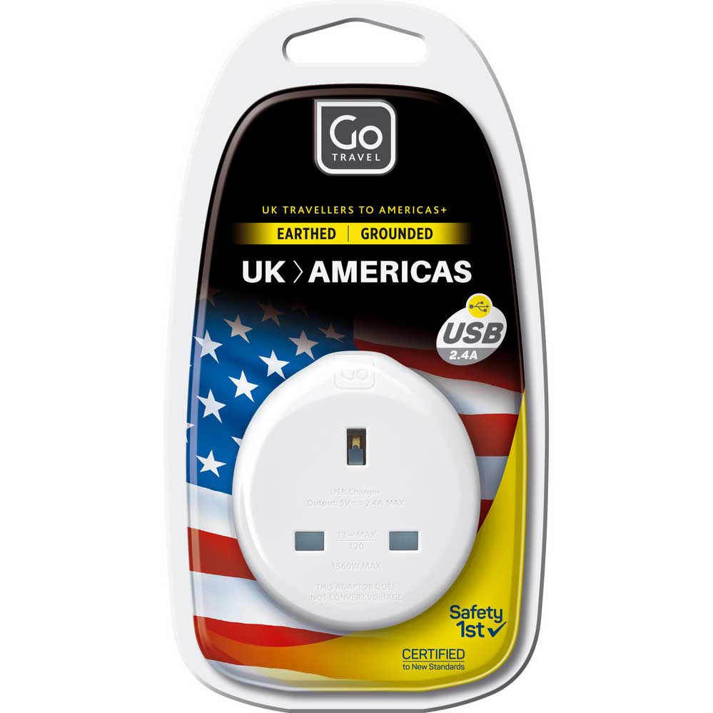 UK-US adaptor + USB