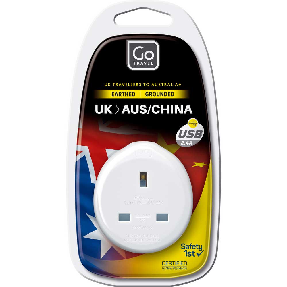 UK-AUS adaptor + USB